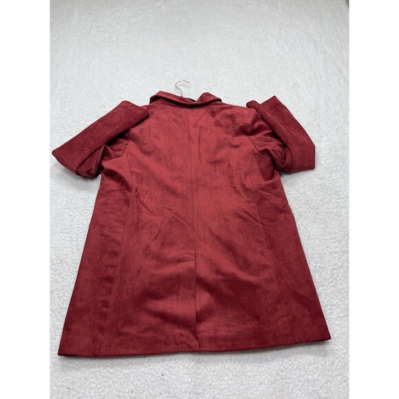 Anthropologie Dolan Boyfriend Blazer Red Left Coast Faux Suede Preppy Medium NWT - Picture 6 of 9